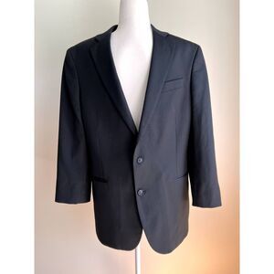 Mens Black Suit Jacket Blazer Stafford Two Button Sport Coat